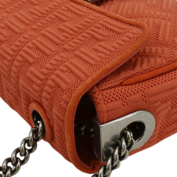 FENDI Baguette Technical Fabric FF Midi Chain Shoulder Bag Orange