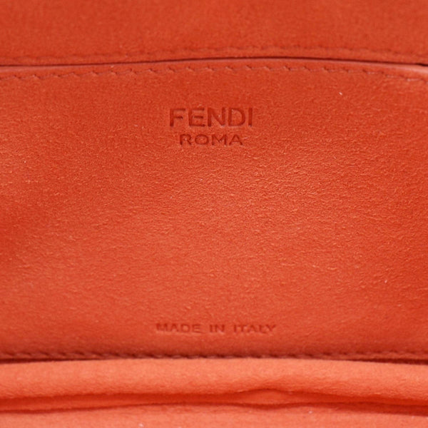 FENDI Baguette Technical Fabric FF Midi Chain Shoulder Bag Orange