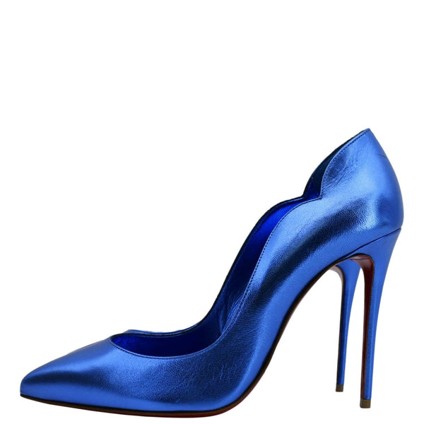 CHRISTIAN LOUBOUTIN  So Kate 120 Metallic Leather Shoes Blue EU 39.5