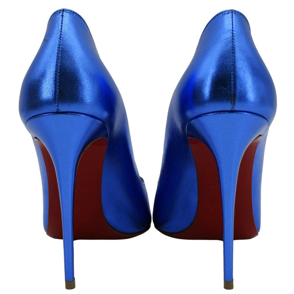 CHRISTIAN LOUBOUTIN  So Kate 120 Metallic Leather Shoes Blue EU 39.5