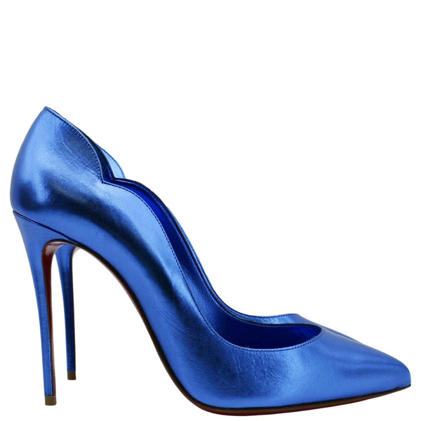 CHRISTIAN LOUBOUTIN  So Kate 120 Metallic Leather Shoes Blue EU 39.5