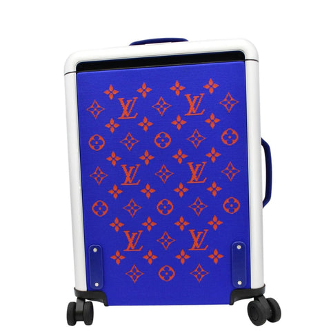 Louis Vuitton Horizon 55 4R Soft Thermoform Knit Rolling Luggage Travel Bag Blue body side look