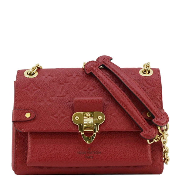 LOUIS VUITTON Vavin BB Monogram Empreinte Leather Shoulder Bag Red