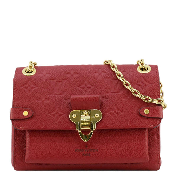 LOUIS VUITTON Vavin BB Monogram Empreinte Leather Shoulder Bag Red