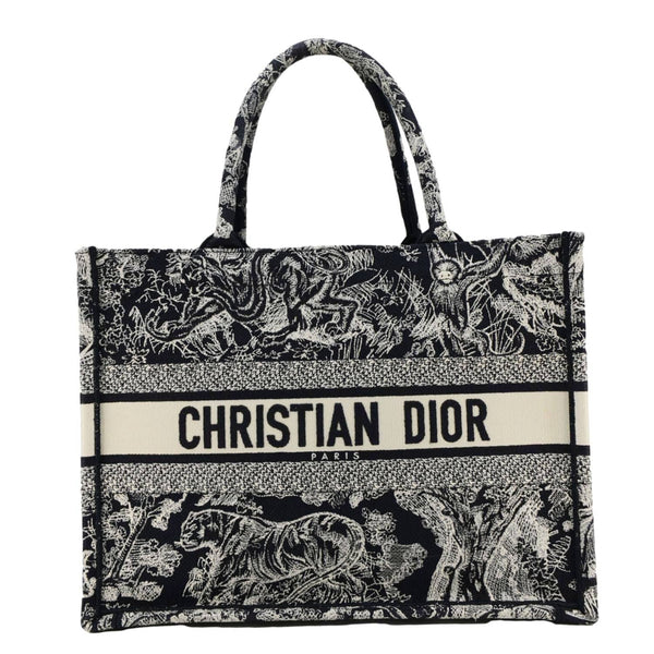 CHRISTIAN DIOR Dioriviera Book Medium Toile De Jouy Reverse Embroidery Tote Blue