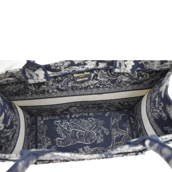 CHRISTIAN DIOR Dioriviera Book Medium Toile De Jouy Reverse Embroidery Tote Blue