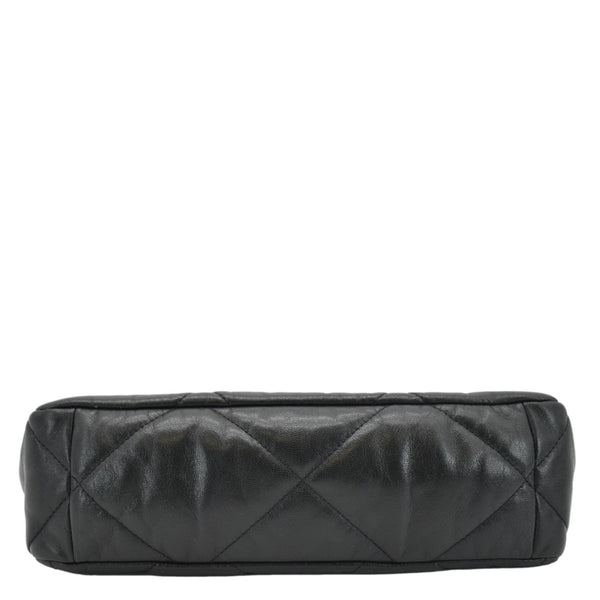 CHANEL 19 Flap Quilted Lambskin Leather Shoulder Bag Black