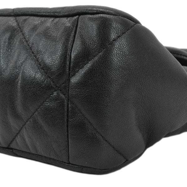 CHANEL 19 Flap Quilted Lambskin Leather Shoulder Bag Black