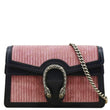 GUCCI Dionysus Mini Corduroy Crossbody Bag Pink front look\