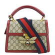 GUCCI Queen Margaret Bee GG Supreme Canvas Shoulder Bag Red 476541