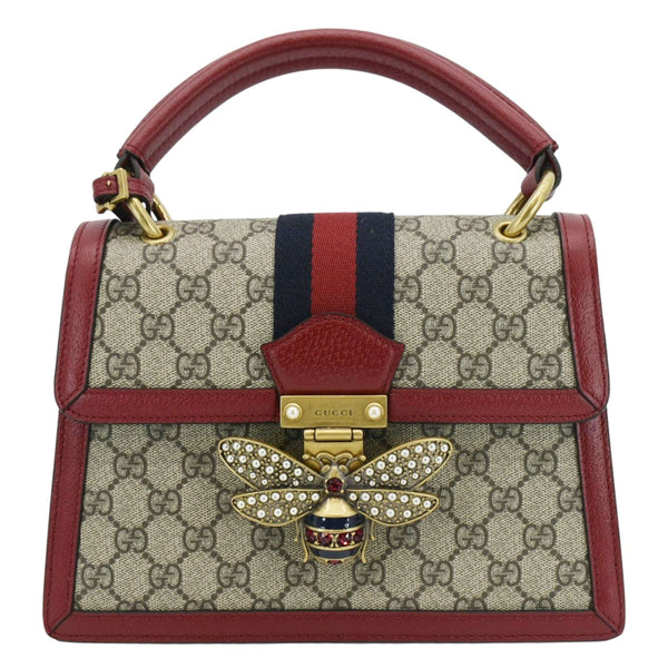 GUCCI Queen Margaret Bee GG Supreme Canvas Shoulder Bag Red 476541