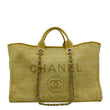 CHANEL Deauville Tweed Canvas Shopping Tote Shoulder Bag Yellow front look