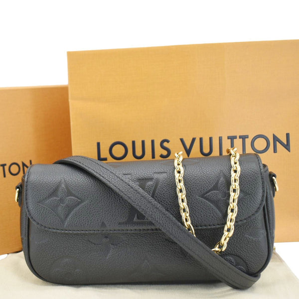 LOUIS VUITTON Ivy Empreinte Leather Wallet On Chain Shoulder Bag Black