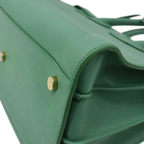 YVES SAINT LAURENT Sac de Jour Leather Satchel Shoulder Bag Green