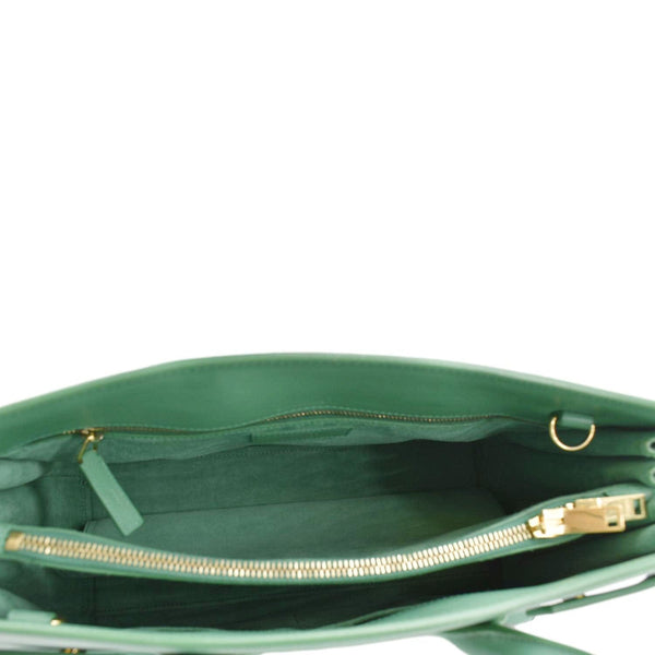 YVES SAINT LAURENT Sac de Jour Leather Satchel Shoulder Bag Green