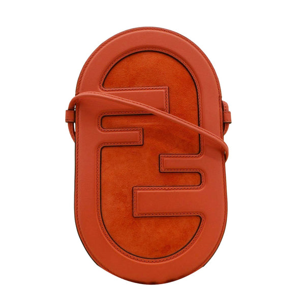 FENDI O'Lock Mini Vitello Grace Camoscio Leather Camera Bag Orange