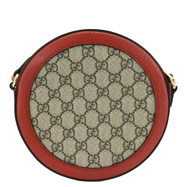 GUCCI Ophidia Apple Round GG Supreme Monogram Canvas Crossbody Bag Red 625216