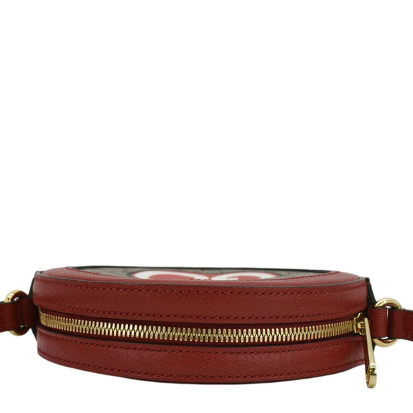 GUCCI Ophidia Apple Round GG Supreme Monogram Canvas Crossbody Bag Red 625216