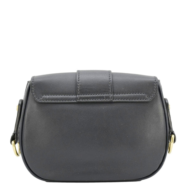 CHRISTIAN DIOR D Fence Calfskin Leather Saddle Bag Black