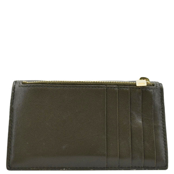 YVES SAINT LAURENT Cassandre Flap Leather Wallet Olive