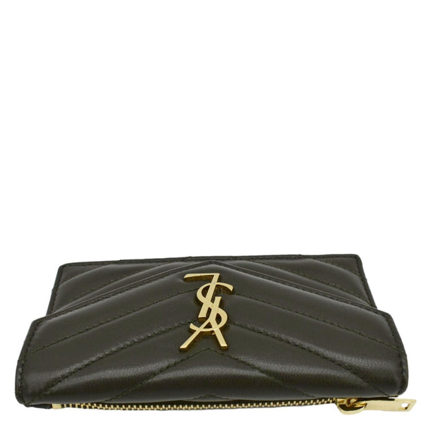 YVES SAINT LAURENT Cassandre Flap Leather Wallet Olive