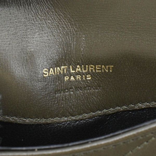 YVES SAINT LAURENT Cassandre Flap Leather Wallet Olive