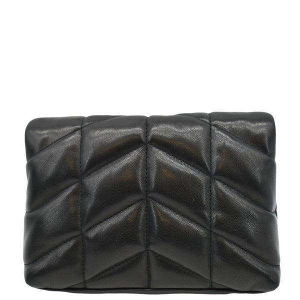 YVES SAINT LAURENT Loulou Small Puffer Leather Pouch Black