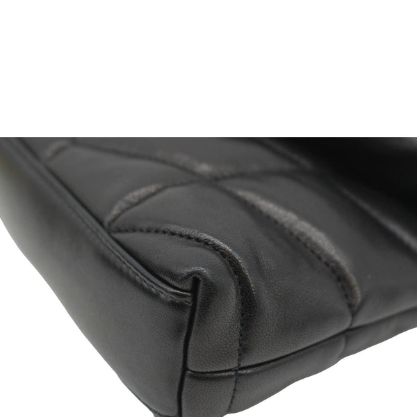 YVES SAINT LAURENT Loulou Small Puffer Leather Pouch Black