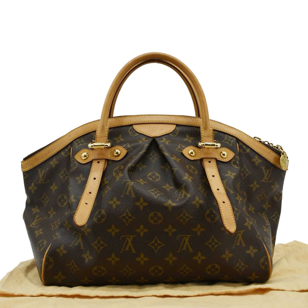 LOUIS VUITTON Tivoli GM Monogram Canvas Satchel Bag Brown front side