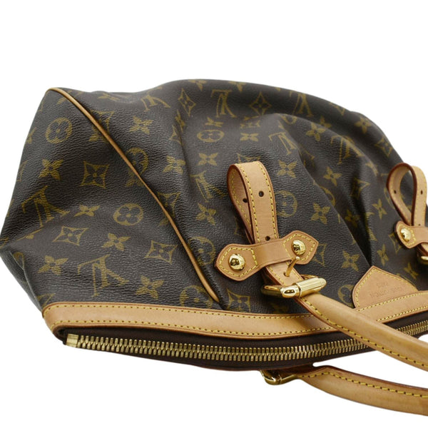 LOUIS VUITTON Tivoli GM Monogram Canvas Satchel Bag Brown corner look