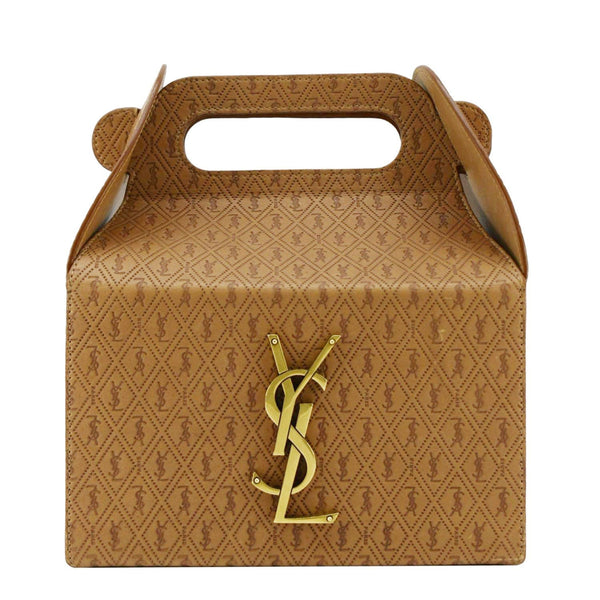 YVES SAINT LAURENT Takeaway Box Vegetable-Tanned Leather Satchel Bag Brown