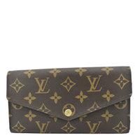 LOUIS VUITTON Sarah Monogram Canvas Wallet Brown