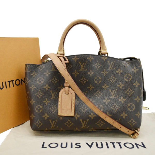 LOUIS VUITTON Petit Palais Monogram Canvas Shoulder Bag Brown fotn sdie