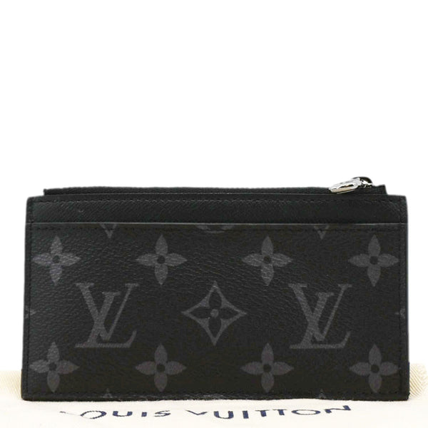 LOUIS VUITTON Monogram Eclipse Canvas Coin Card Holder Black