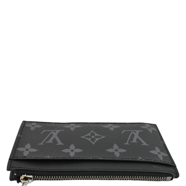 LOUIS VUITTON Monogram Eclipse Canvas Coin Card Holder Black