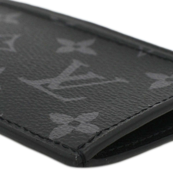 LOUIS VUITTON Monogram Eclipse Canvas Coin Card Holder Black