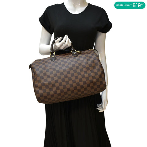 LOUIS VUITTON Speedy Satchel Bag Brown dummy look