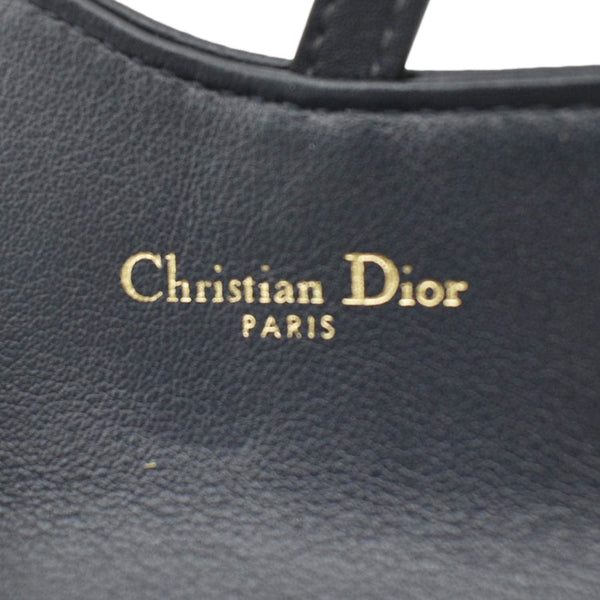 CHRISTIAN DIOR Nano Saddle Oblique Chain Crossbody Bag Navy Blue