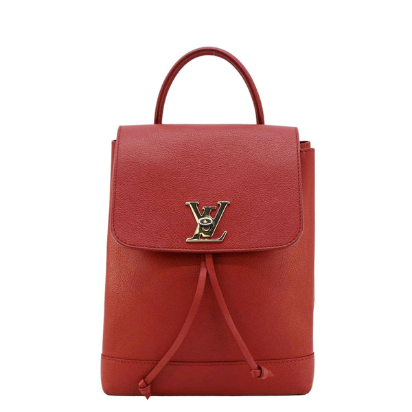 LOUIS VUITTON Lockme Leather Backpack Bag Poppy