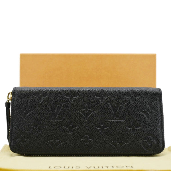 LOUIS VUITTON Clemence Empreinte Leather Wallet Black