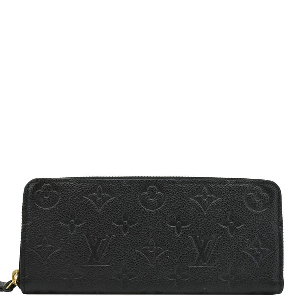 LOUIS VUITTON Clemence Empreinte Leather Wallet Black