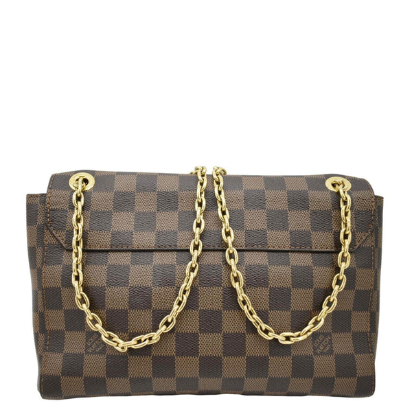 LOUIS VUITTON Vavin PM Damier Ebene Chain Crossbody Bag Black