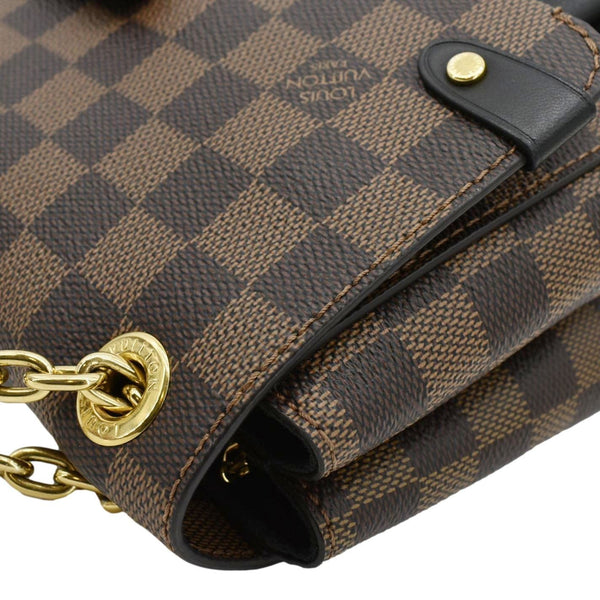 LOUIS VUITTON Vavin PM Damier Ebene Chain Crossbody Bag Black