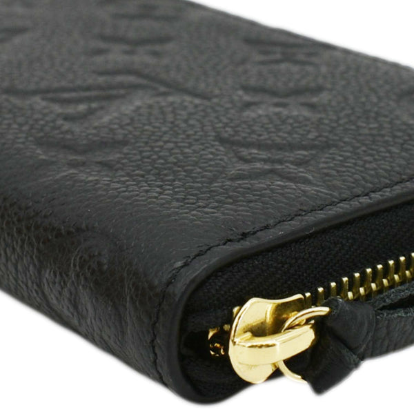 LOUIS VUITTON Clemence Empreinte Leather Wallet Black