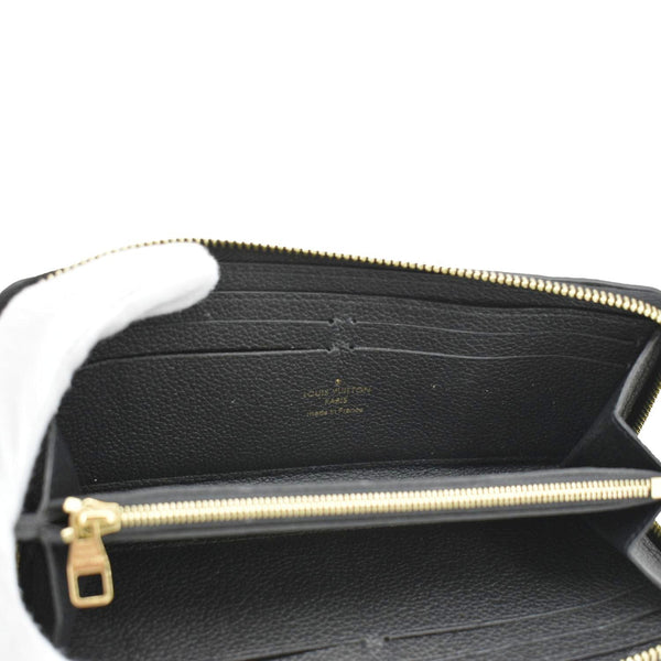 LOUIS VUITTON Clemence Empreinte Leather Wallet Black