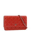 CHANEL WOC Quilted Patent Leather Crossbody Bag Red