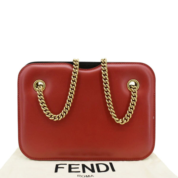 FENDI Karligraphy Pocket Vitello King Nubuck Leather Shoulder Bag Red