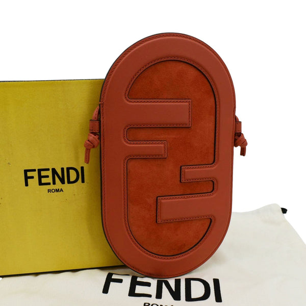 FENDI O'Lock Mini Vitello Grace Camoscio Leather Camera Bag Orange