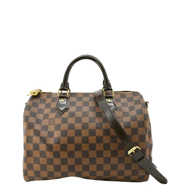 LOUIS VUITTON Speedy 30 Bandouliere Damier Ebene Shoulder Bag Brown