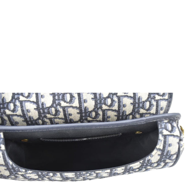 CHRISTIAN DIOR Bobby Medium Oblique Jacquard Canvas Crossbody Bag Navy Blue